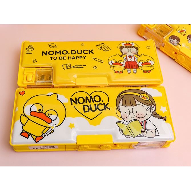 Hộp bút trẻ em 3D NOMO DUCK có MẬT KHẨU kiểu dáng dễ thương cho bé trai bé gái