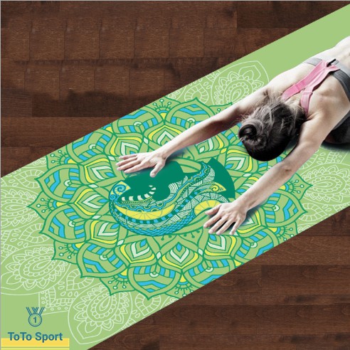 Thảm tập Yoga/ Gym 12 cung hoàng đạo cao cấp 2 lớp PVC, Thảm tập gym êm chống trượt T099