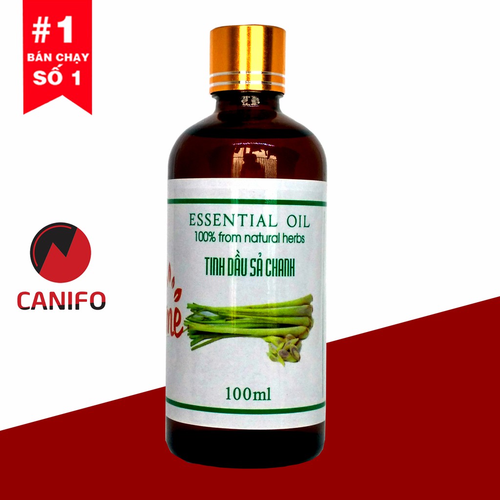 Tinh Dầu Sả Chanh Organic CANIFO - Hàng Chính Hãng, Tinh Dầu Xả Đuổi Muỗi, Xông Thơm Phòng, Khử Mùi Hiệu Quả