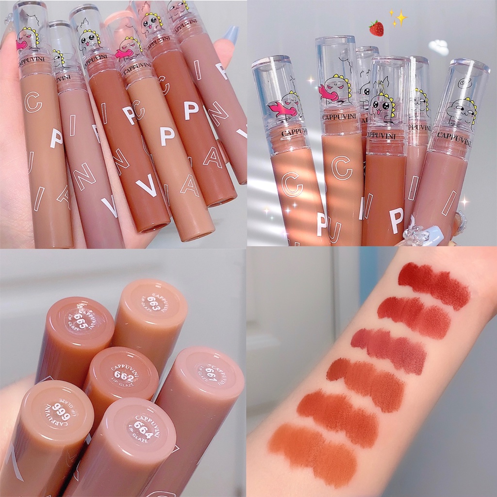 [Hàng mới về] Son môi Cappuvini trang điểm chống nước họa tiết quái vật đáng yêu
