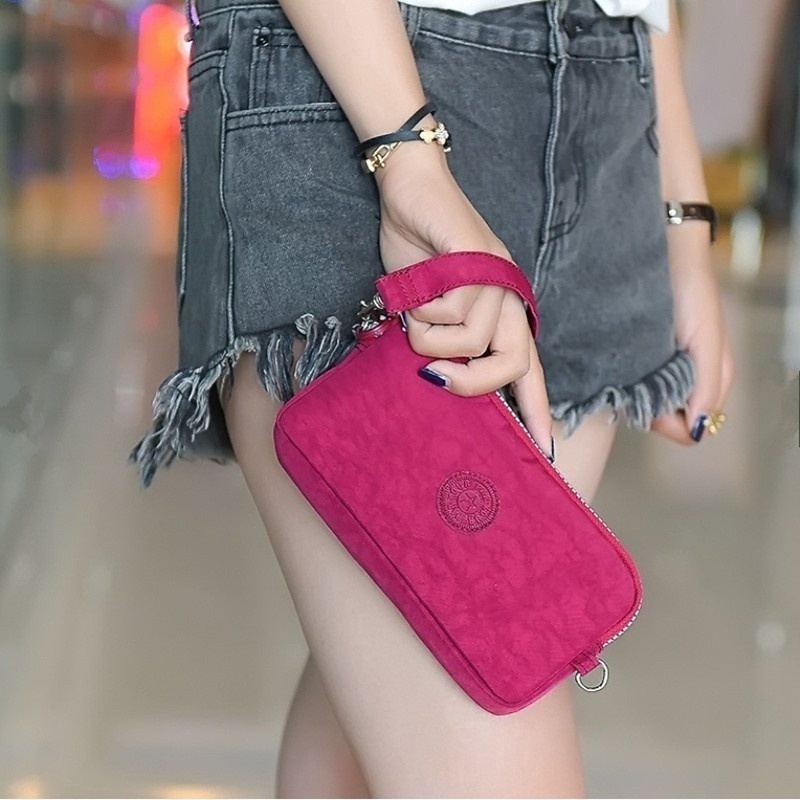 Fashion Women Wallet Credit Card Key Phone Holder Zipper Purses and Handbags Designer Wristlet Waterproof Nylon Clutch Bag Coin Purse