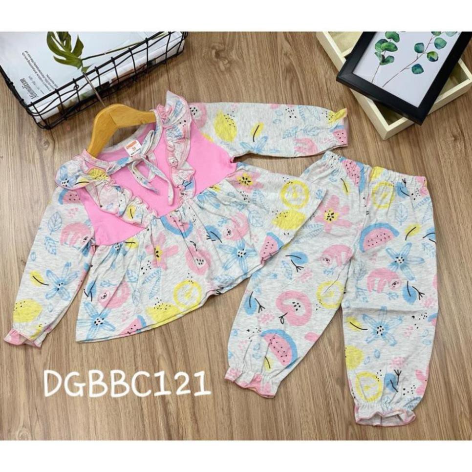 Bộ dài tay dáng babydoll thun cotton xuất khẩu mềm đẹp cho bé từ 11 đến 23kg - Bộ quần áo bé gái - My Store