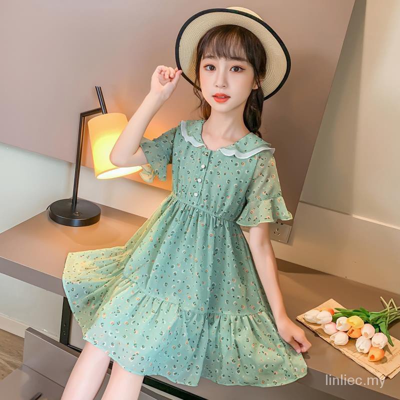 Đầm Thời Trang Mùa Hè Hàn Quốc In Họa Tiết 6 Cho Bé Gái 8 5-12 Tuổi#Quần Áo Trẻ Em Cho girlbaju raya b
