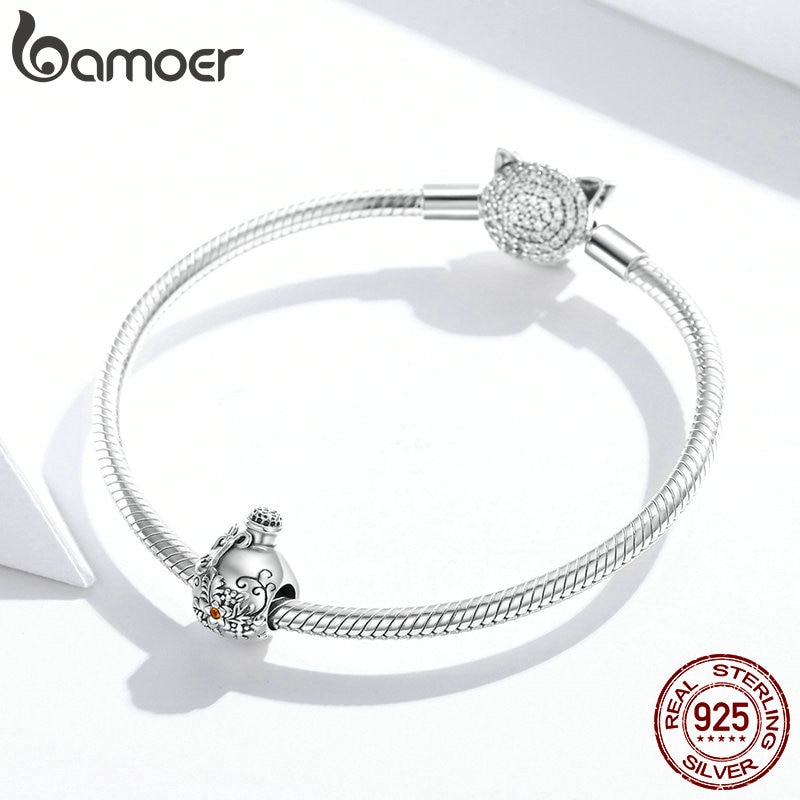 Hạt Cườm Bamoer SCC1602 Bạc 925 Họa Tiết Lọ Ước Nguyện Làm Trang Sức DIY Cho Nữ