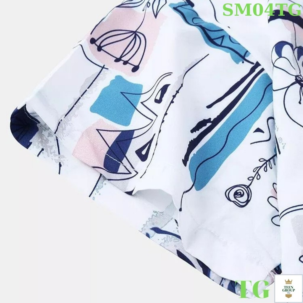 Áo Sơ Mi Nam SM04TJ TENJI STORE Sơ Mi Nam Trắng SM04TG Tay ngắn Wash Họa Tiết 3D Hoa Lá Mẫu Hot Trend Mới Nhất TG | WebRaoVat - webraovat.net.vn