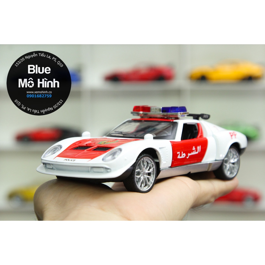 Blue mô hình | Xe cảnh sát mô hình Lambo Miura SVR Police tỷ lệ 1:32