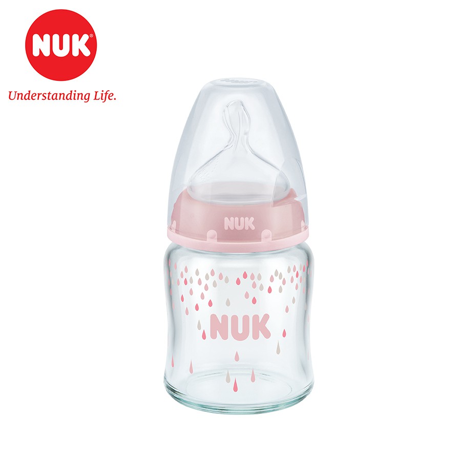 Bình sữa NUK Premium Choice thủy tinh núm ti S1 - M (120ml, 240ml)