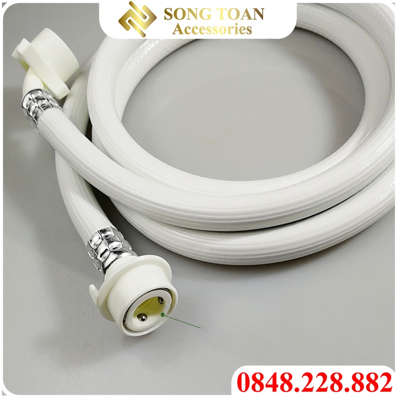 Dây cấp nước cho máy giặt chiều dài 150cm - Kết nối nguồn nước theo dạng Ren trong 1/2  & Vít ốc