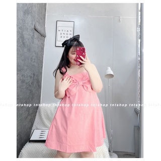 ĐẦM 2 DÂY KAKI NƠ TO [ TNT SHOP BIGSIZE 60kg 90kg ]