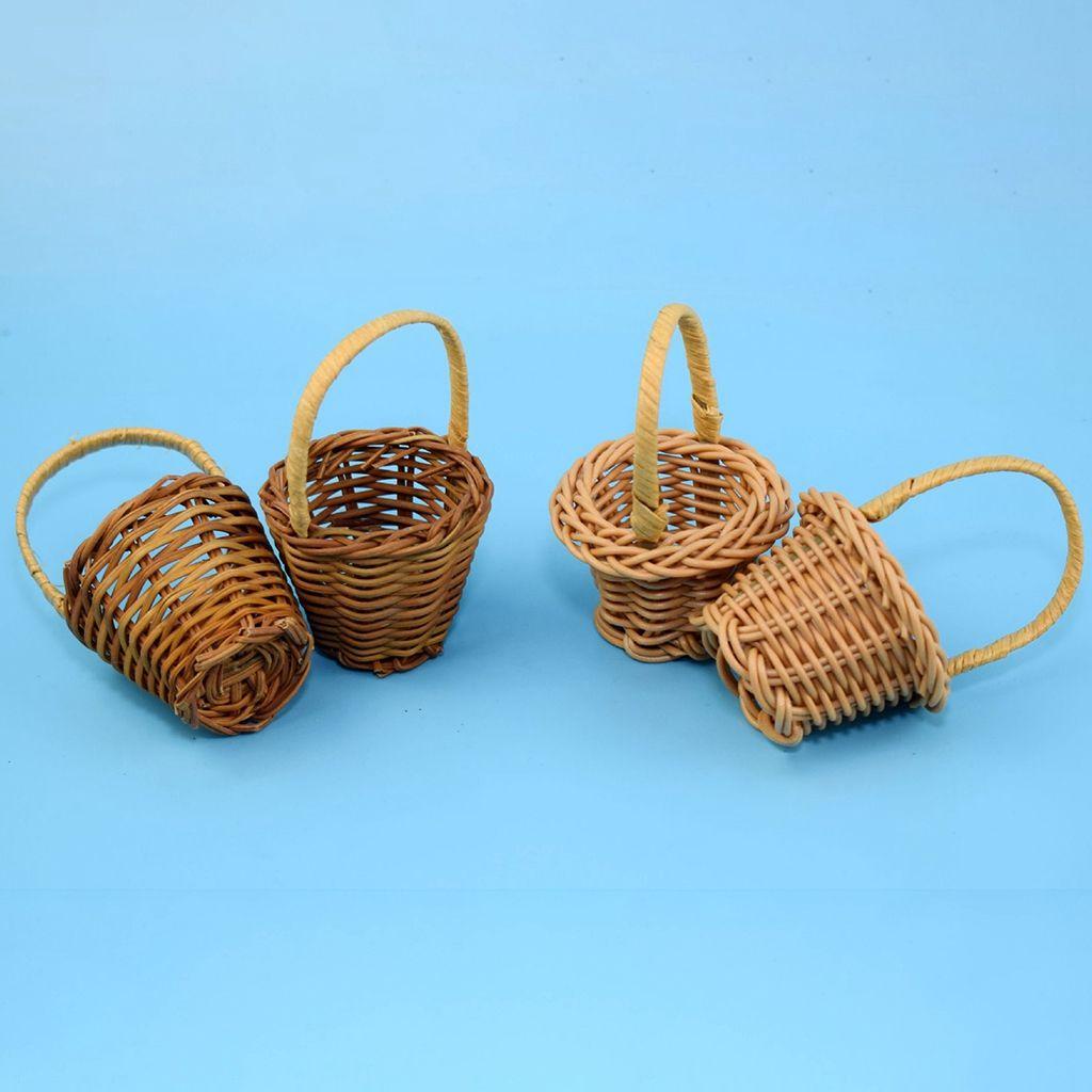 YIYU Set 4 Giỏ Hoa Bằng Gỗ Tự Nhiên Dùng Trang Trí