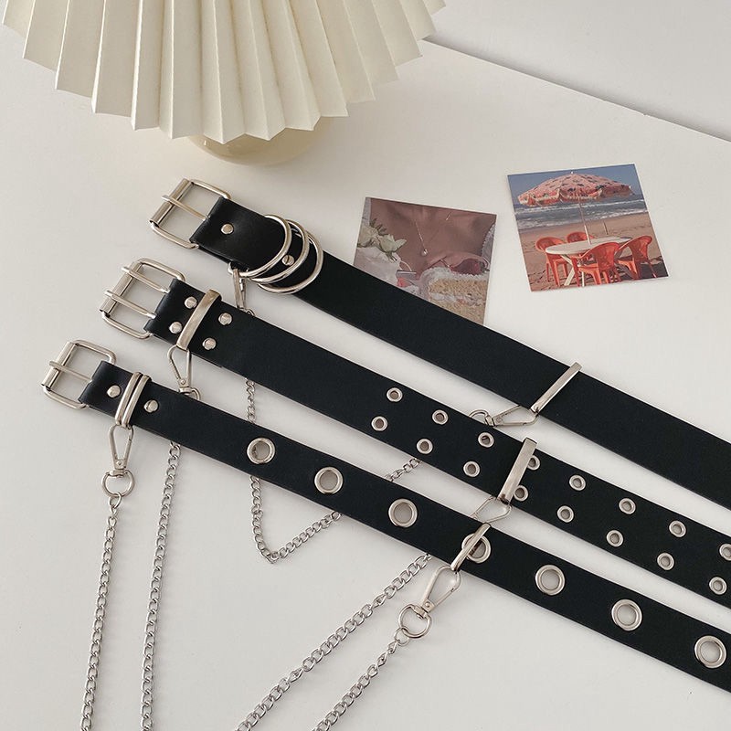 Thắt Lưng Phối Hai Hàng Nút Phong Cách Hiphop Cá Tính