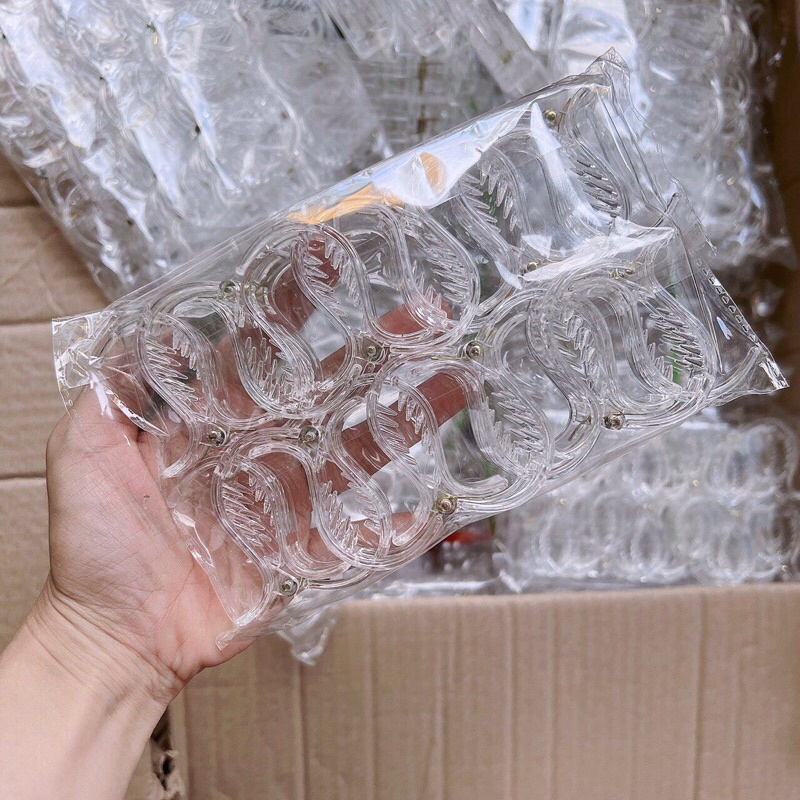 Vỉ 12 kẹp tóc càng cua trong veo giá sỉ