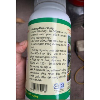 Chế phẩm NANO BẠC ĐỒNG HLC chai 500ml