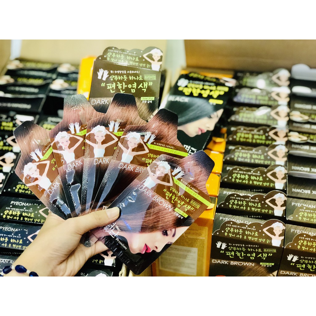 (Hộp 5 gói) Thuốc nhuộm tóc thảo dược Pyeonan Hàn Quốc | BigBuy360 - bigbuy360.vn