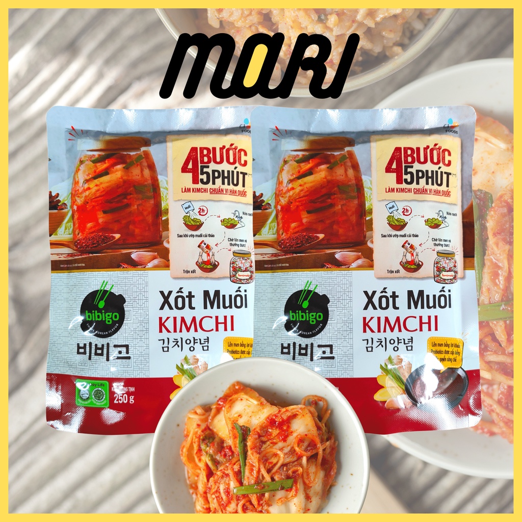 Combo 2 gói Sốt làm kim chi chuẩn vị Hàn Quốc Bibigo - Sốt muối kim chi Hàn Quốc O'food - Gia vị muối kim chi