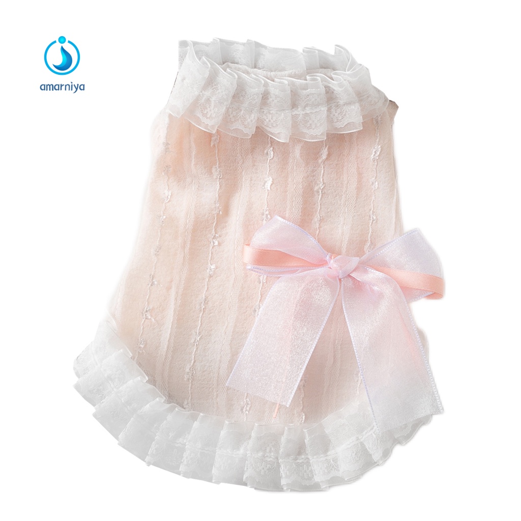 Đầm Đính Nơ Thoáng Khí Thời Trang Mùa Hè Cho Cún Cưng