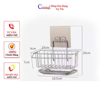 Kệ khay inox đựng giẻ rửa bát gắn tường khay hứng nước