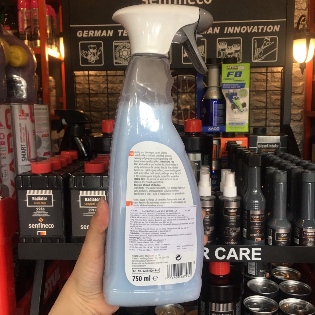 [ Tặng khăn ] Dung dịch đánh bóng sơn khô Sonax Xtreme Brilliant Shine Detailer 287400 750ml chamsocxestore