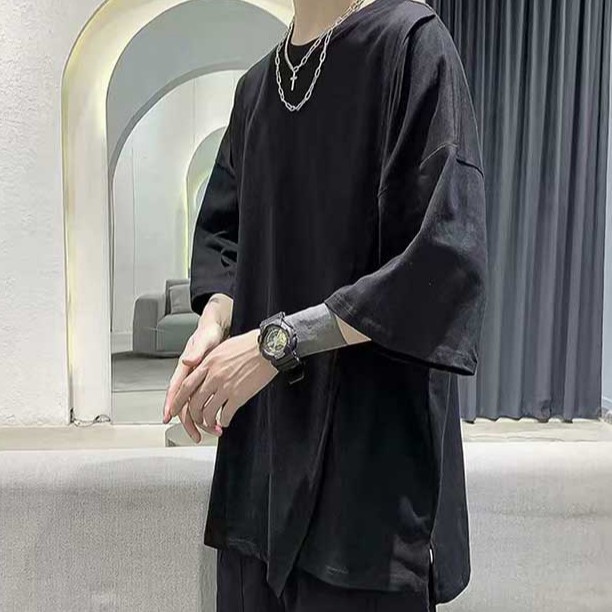 Áo thun nam Cotton Hàn Quốc, Áo tay lỡ form rộng nam - AP03 | BigBuy360 - bigbuy360.vn