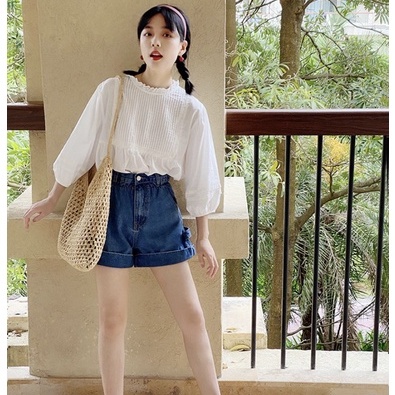 áo babydoll  tay ren ngực vuông A204 aosomicongsothietke