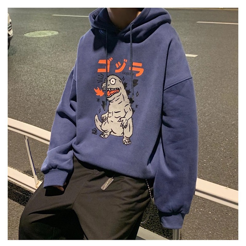 AS Áo Hoodie nam nữ Kích thước trong khoảng 50 tới 75kg In hình Rồng Khủng Long Kisumo chất nỉ bông ấm dày dặn 1 6