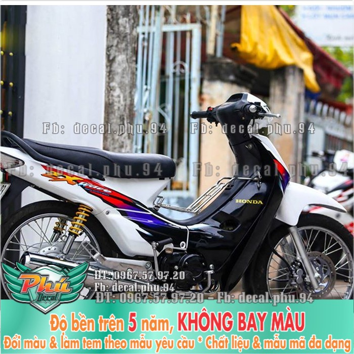 Tem rời Wave nhỏ ZX trắng đen (P) -1