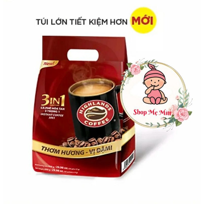 [Mã GROSALE1 giảm 8% đơn 500K] Cà Phê Highlands Coffee 3in1 Hòa Tan (50 Gói x 17g)