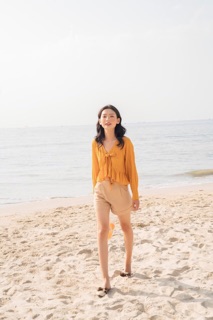 ÁO KIỂU XÔ VÀNG NƠ NGỰC KT