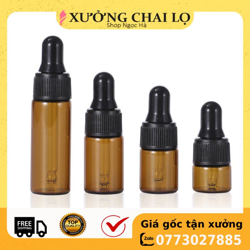 Lọ Chiết Serum ❤ GIÁ RẺ NHẤT ❤ [2ml,3ml,5ml] Lọ đựng tinh dầu mỏng bóp giọt Khoen đen,vàng chiết mỹ phẩm.