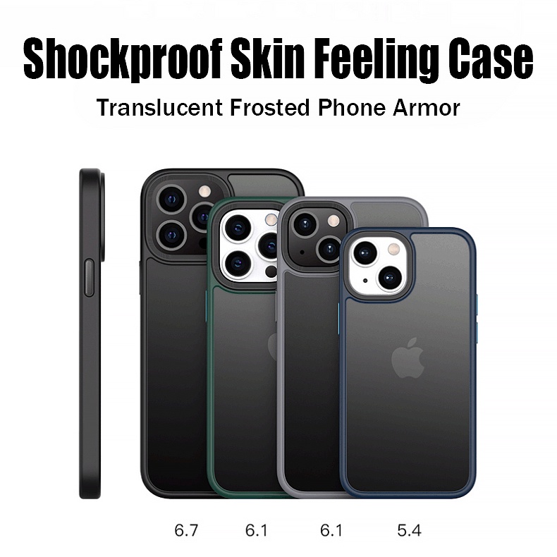 Ốp Điện Thoại Silicon Dày Dặn Trong Suốt Chống Rơi / Dấu Vân Tay Cho iPhone 14 13 12 11 Pro Max