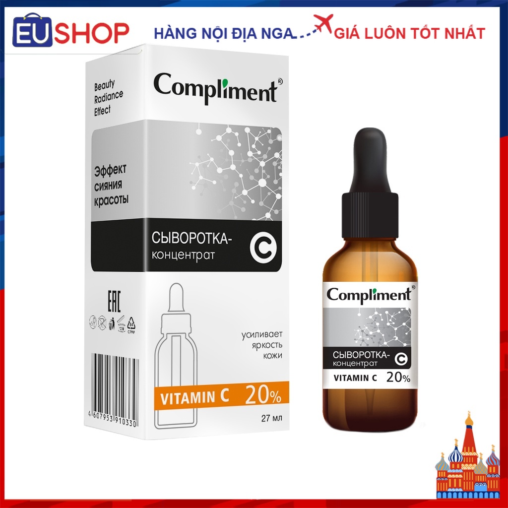 Serum Compliment Vitamin C 20% dưỡng trắng sáng da 27ml