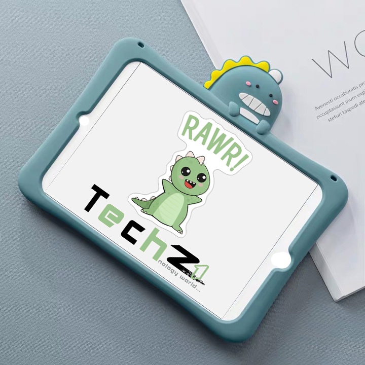 [CÓ CHÂN ĐỠ] Ốp iPad mini, iPad Air, iPad Pro các dòng máy chất liệu silicon hình khủng long dễ thương - Mã TZAT907
