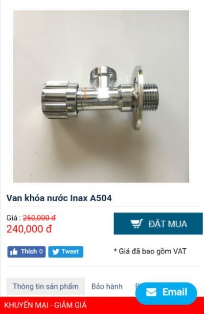 Tê Van Khóa Nước, Giảm Áp Chính Hãng Inax Siêu Bền