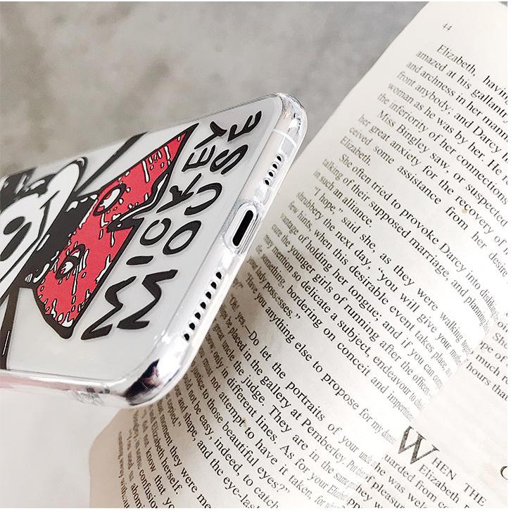 Ốp trong suốt in hình cặp đôi chuột mickey đủ mã cho IPhone 11/11Pro/11pro Max X XR XS XS MAX /6 7 8 Plus SE t06