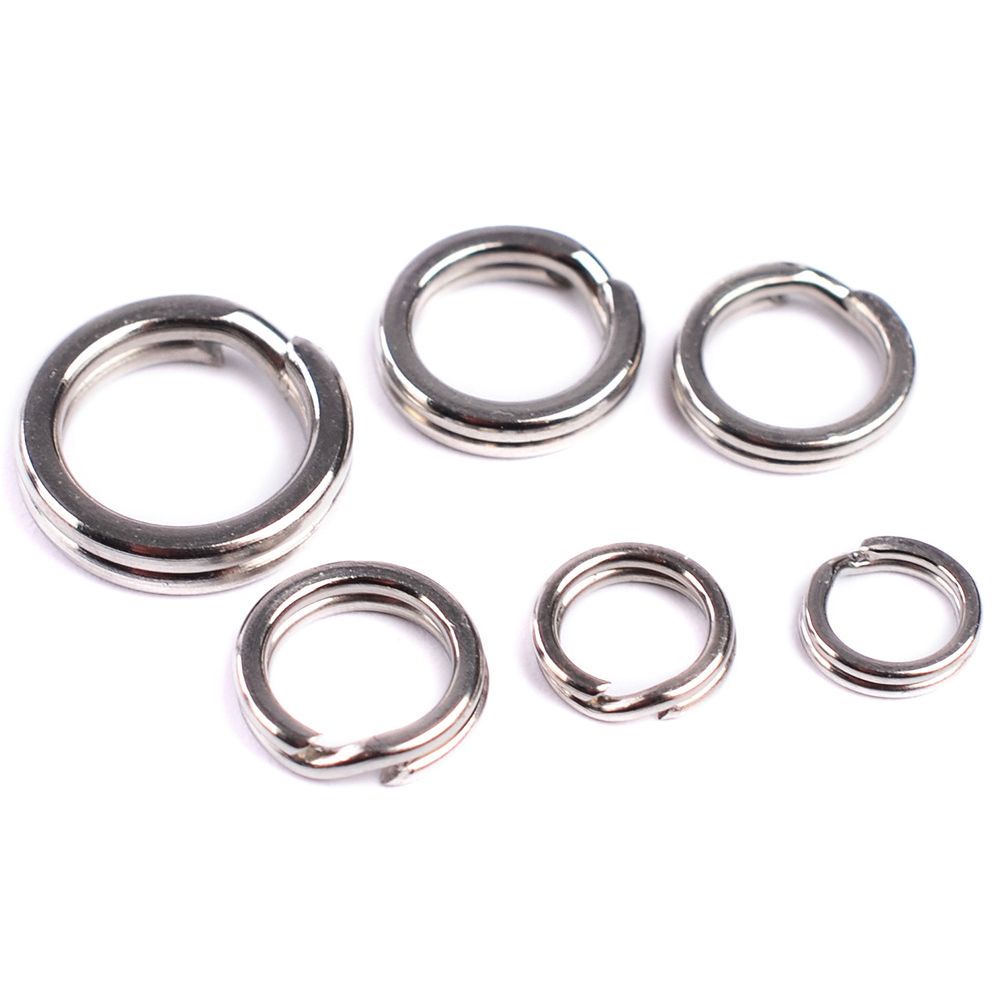 Set 100 khoen móc câu cá 3 khớp chuyên dụng bằng thép không gỉ chất lượng cao #-8#