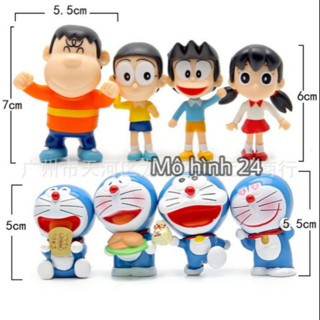 [BỘ 8 EM] Combo nhân vật trong phim Doraemon set Nobita Chaien Xeko Xuka Mô hình đồ chơi Doremon Jaian Shizuka suneo