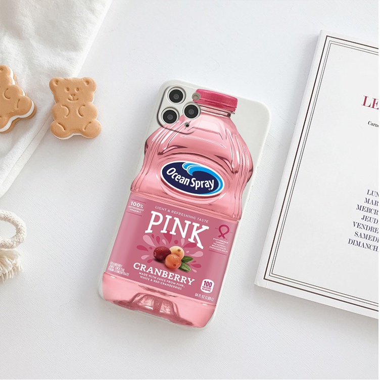 Ốp lưng iphone vỏ kẹo chai nước Pink iphone 7 8 Plus 6 6s Plus 11 13 12 14 Pro MAX XR X XS MAX SE 2020 tr1242