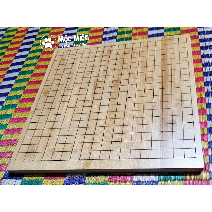 Bàn cờ vây caro gỗ tre 2 mặt 19x19 và 13x13 dày 2cm