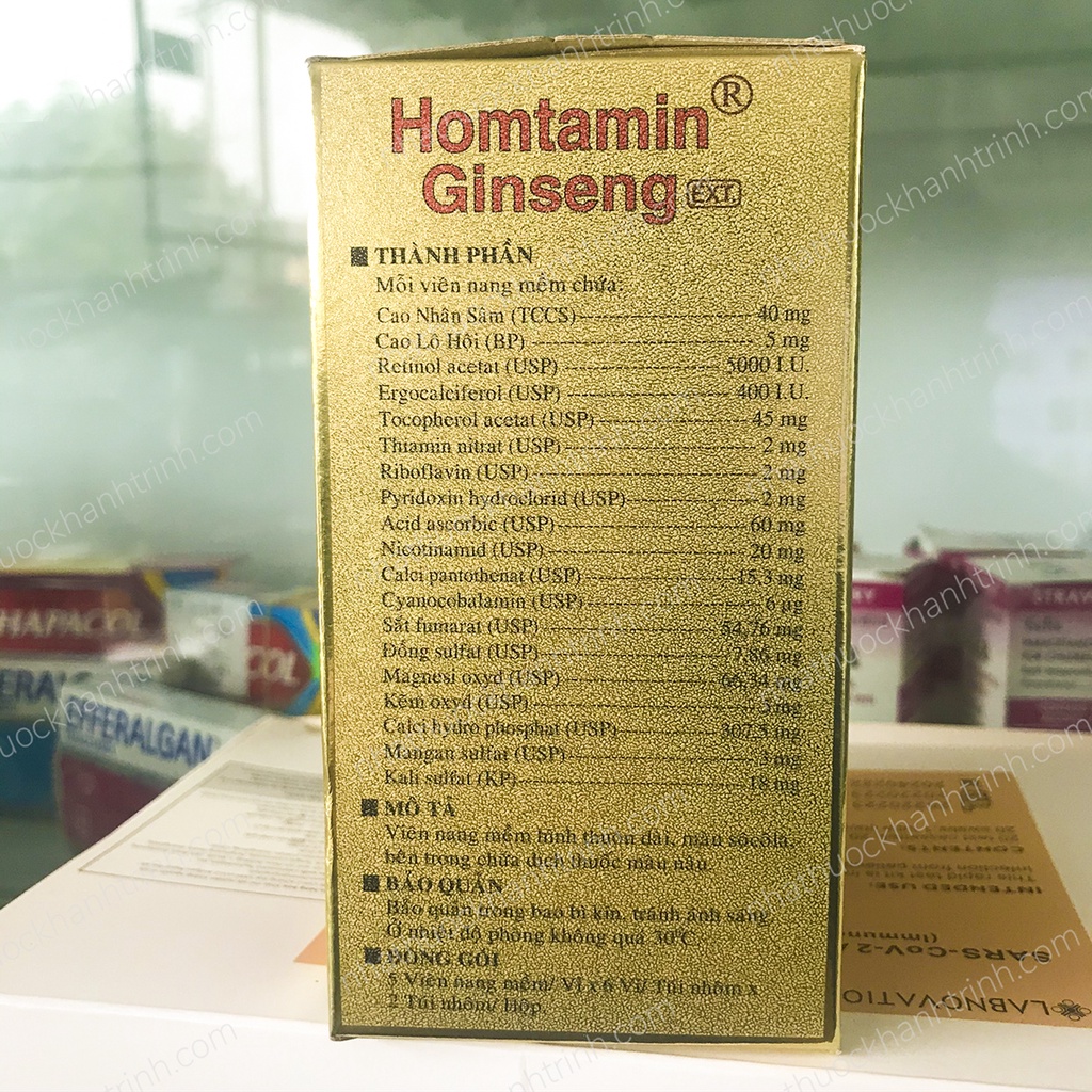 Viên nhân sâm HOMTAMIN GINSENG EXTRA chính hãng Korea United sản xuất