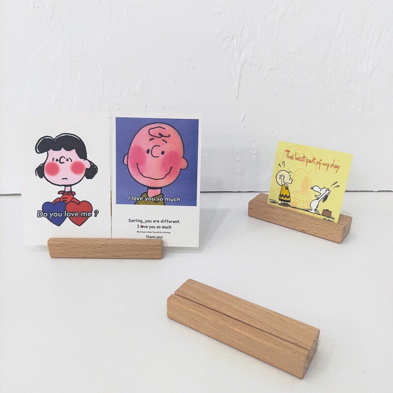 |Tiệm nhà xuxu| Đế gỗ cài thẻ ảnh, Ghi chú, Menu, name card, lịch để bàn dài 10cm