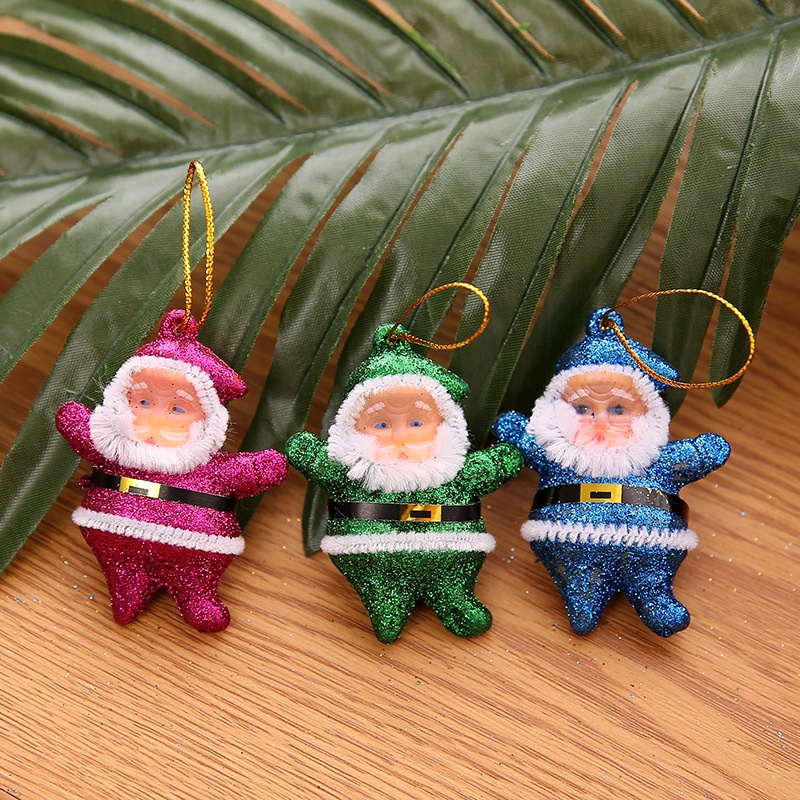 Set 6 Búp Bê Mini Treo Trang Trí Cây Thông Giáng Sinh / Năm Mới Hình Ông Già Noel