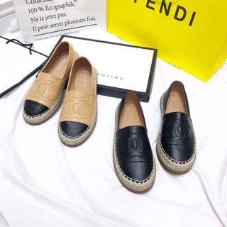 Giày slipon chanell viền đế cói basic