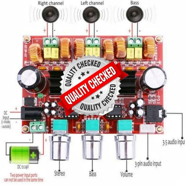 Bộ Khuếch Đại Âm Thanh 2.1 Class D Tpa3116 Tpa3116D2 2x50w + 100w Siêu Trầm