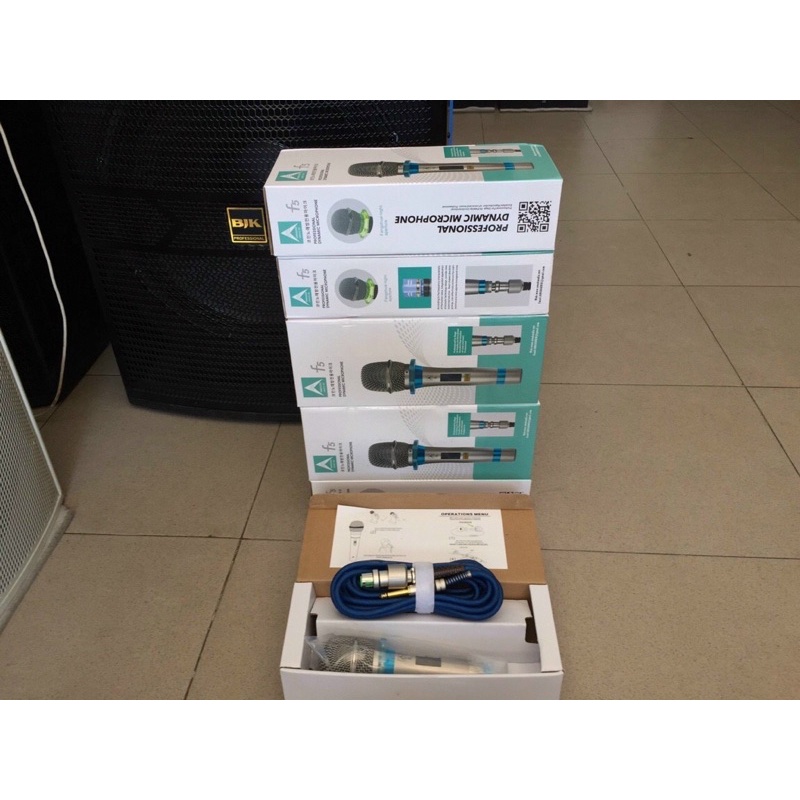 Micro Có Dây chính hãng AMEK F5 Hát Karaoke Chuyên Nghiệp, thân kim loại, Jack mạ vàng chống nhiễu