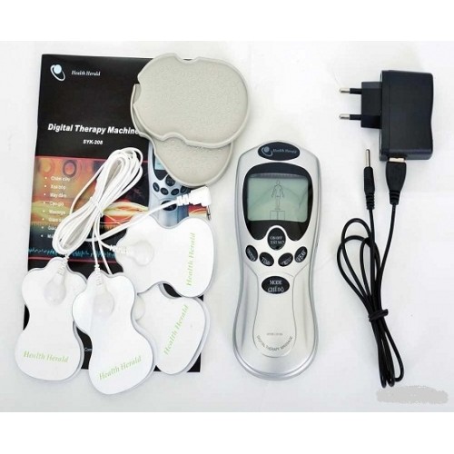 Máy massage bấm huyệt xung điện với 4 miếng dán - Máy mát xa châm cứu đấm bóp