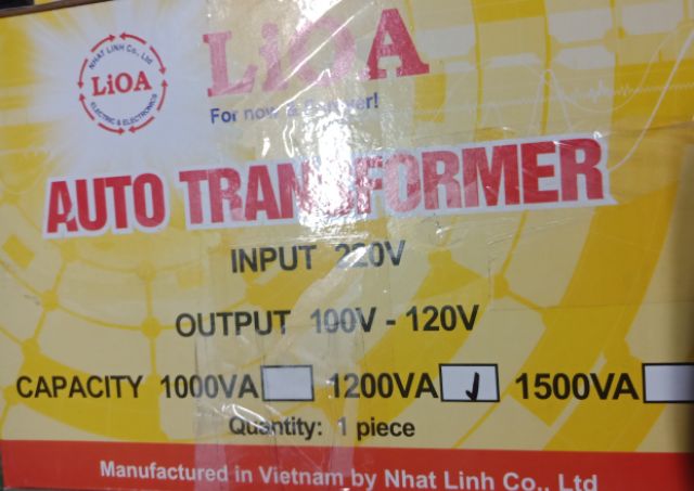 Biến áp đổi nguồn Lioa 2000VA-1500-1200-1000VA/ Tặng phích chuyển đổi Lioa