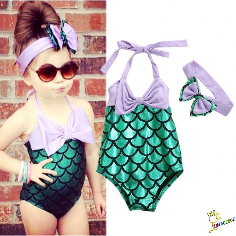 ❤XZQ-Fashion  Stock Mermaid Toddler Kids Girls Swimwear Bikini Set Swimsuit Bathing Suit