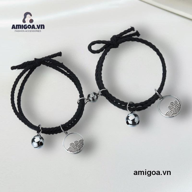 【Giaigoa.Vn】Vòng Đeo Tay Cao Su Nam Châm Hình Chuông Tình Yêu Hút Ẩm Cho Cặp Đôi