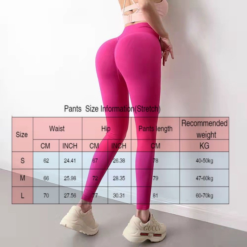 Fit.her Quần Tập Thể Thao Nâng Hông Nhanh Khô Cạp Cao Ôm Sát Màu Vàng / Cam / Tím / Xanh Nhạt / Đỏ / Hồng Nhạt)