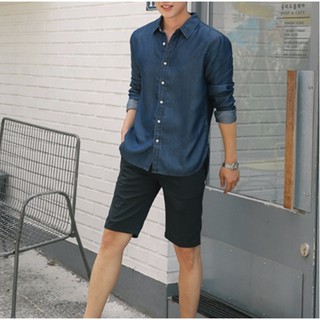 Áo sơ mi nam dài tay xanh Denim vải rất đẹp